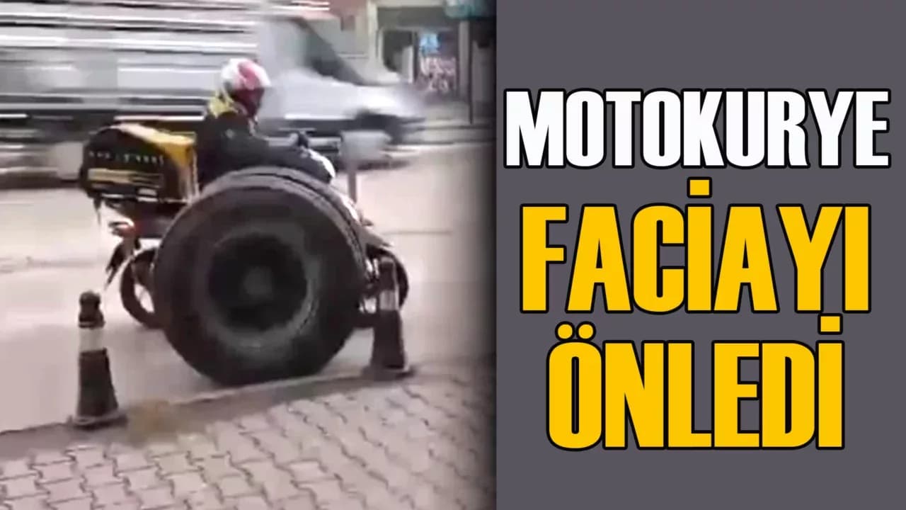 Karabük'te Kamyondan Fırlayan Lastiği Kurye Yakaladı