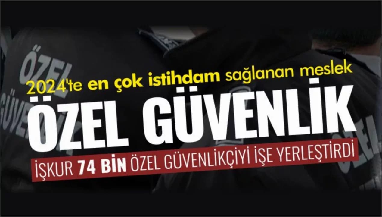 2024’te en çok personel istihdamı özel güvenlik görevlisi mesleğinde oldu