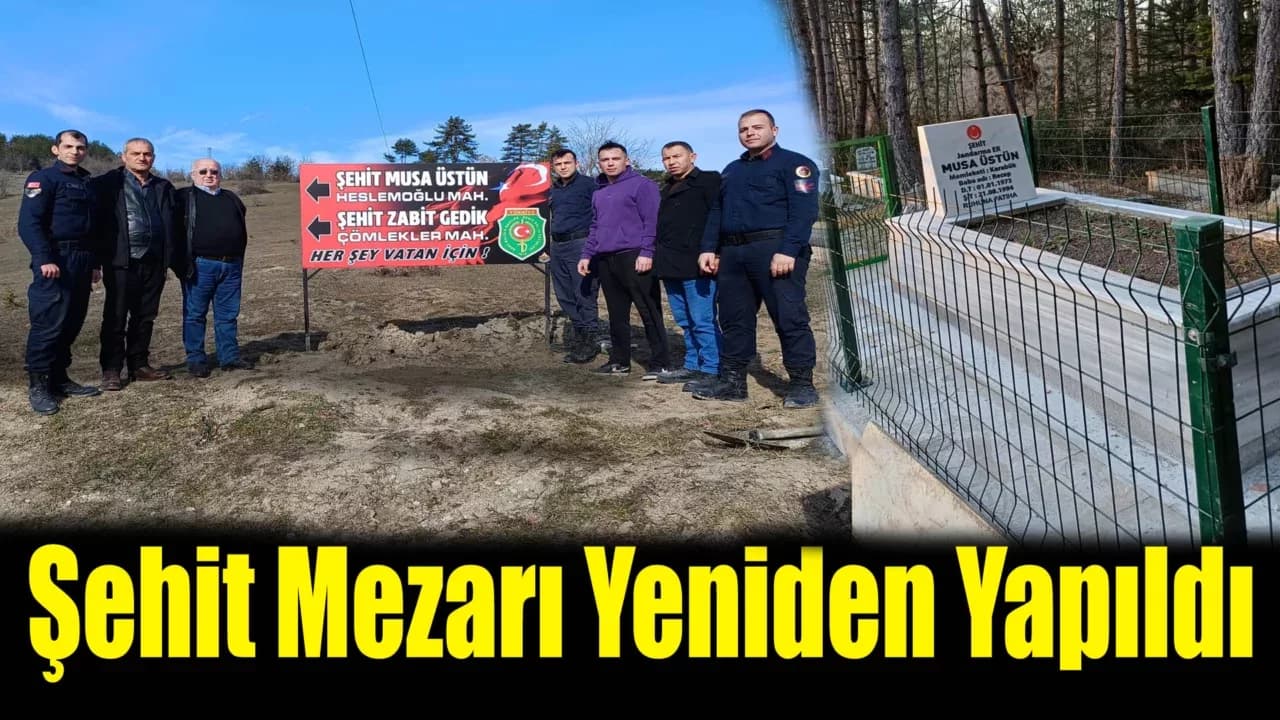 Eflani'de Tahrip Olan Şehit Mezarı Yeniden Yapıldı