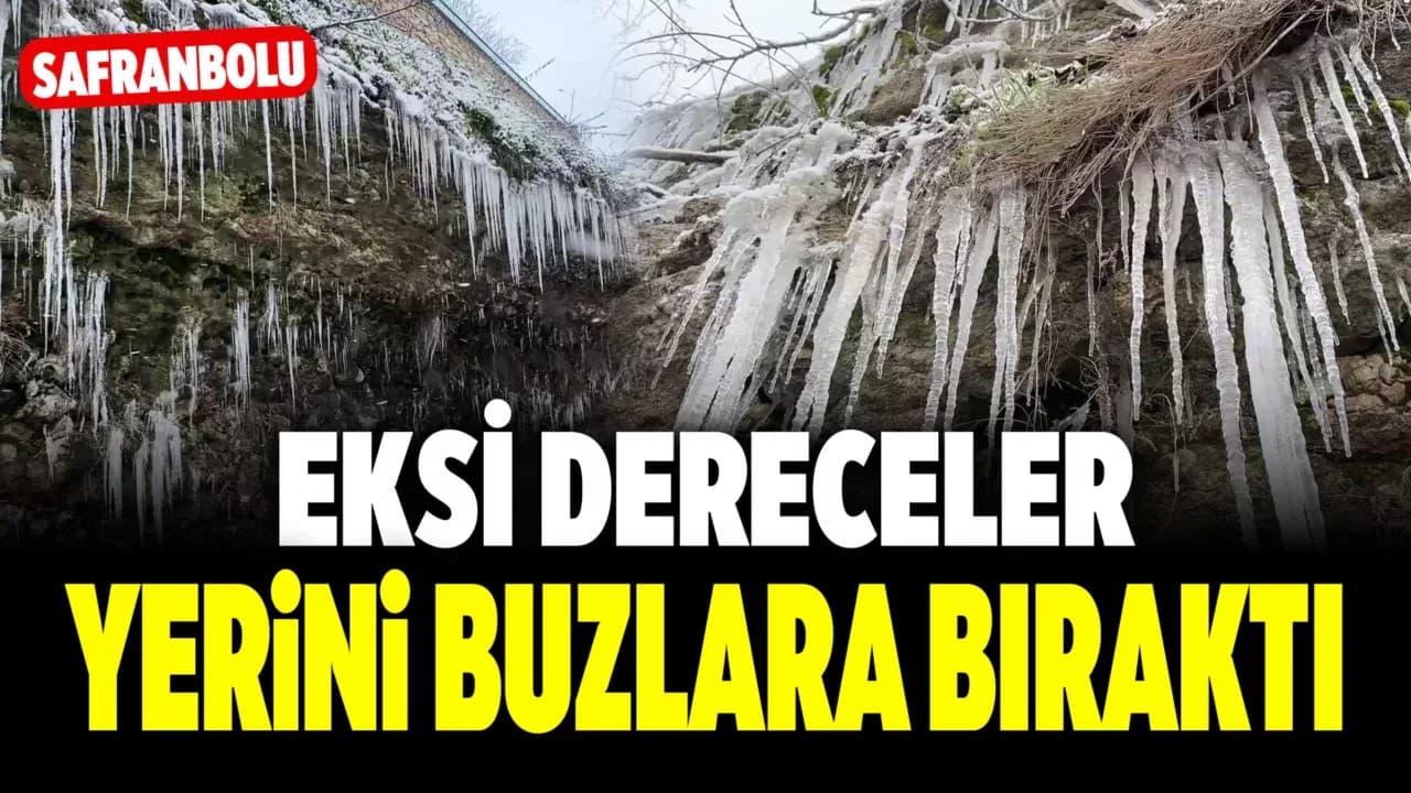Safranbolu'da Buz Sarkıtlar Oluştu