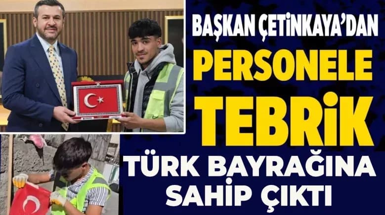 Karabük’te Temizlik Personelinden Bayrağa Saygı