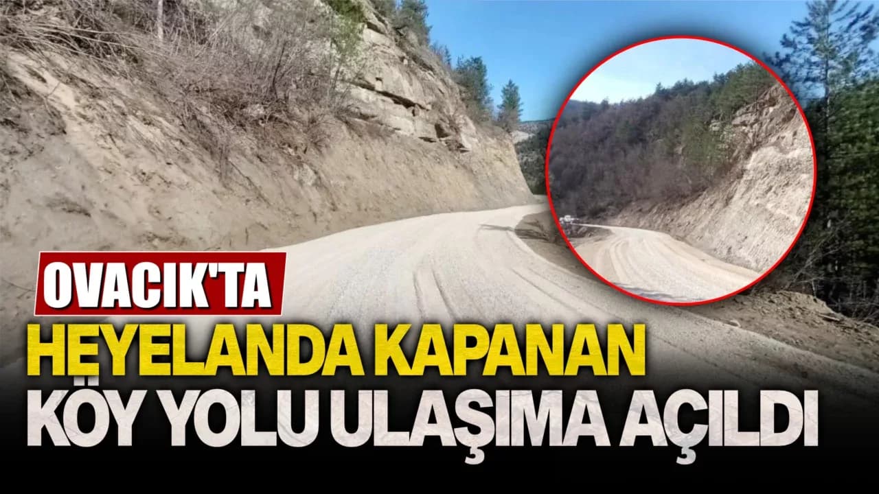 Karabük'te heyelanda kapanan köy yolu ulaşıma açıldı