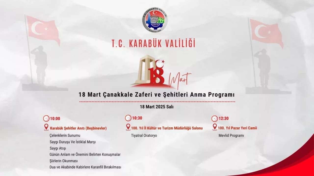 Çanakkale Zaferi ve Şehitleri Anma Günü Programı