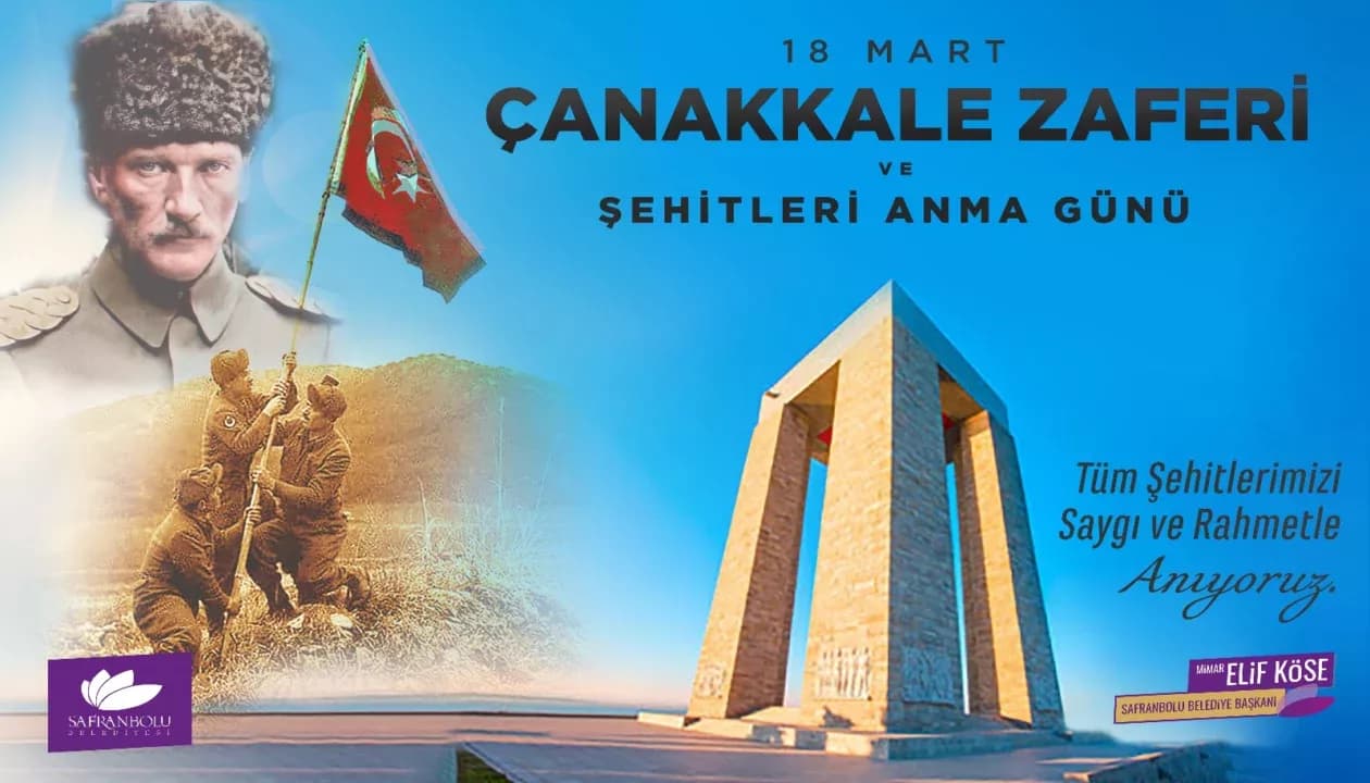 Safranbolu Belediye Başkanı Mimar Elif Köse'nin 18 Mart Çanakkale Zaferi ve Şehitleri Anma Günü Mesajı