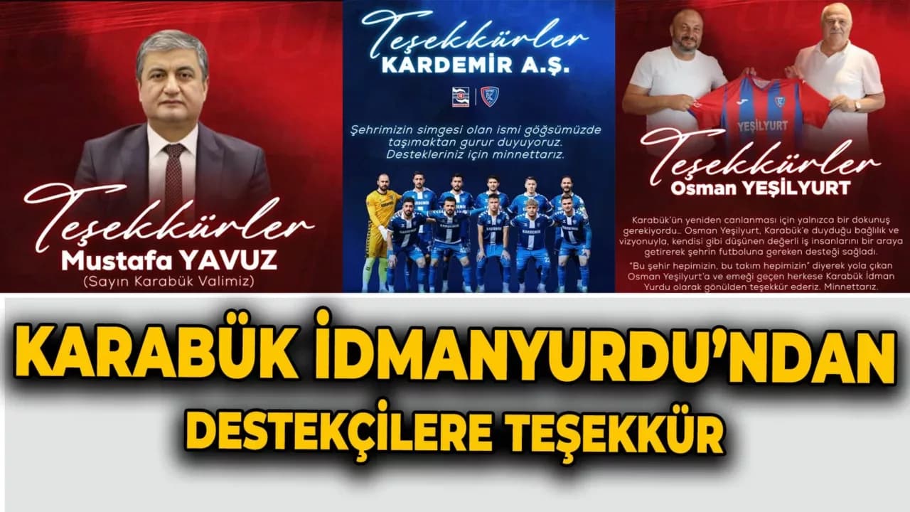 Karabük İdmanyurdu’ndan Destekçilere Teşekkür  Mesajı