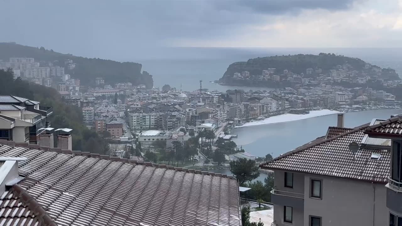Amasra’da 1 saat içerisinde dört mevsim birden yaşandı