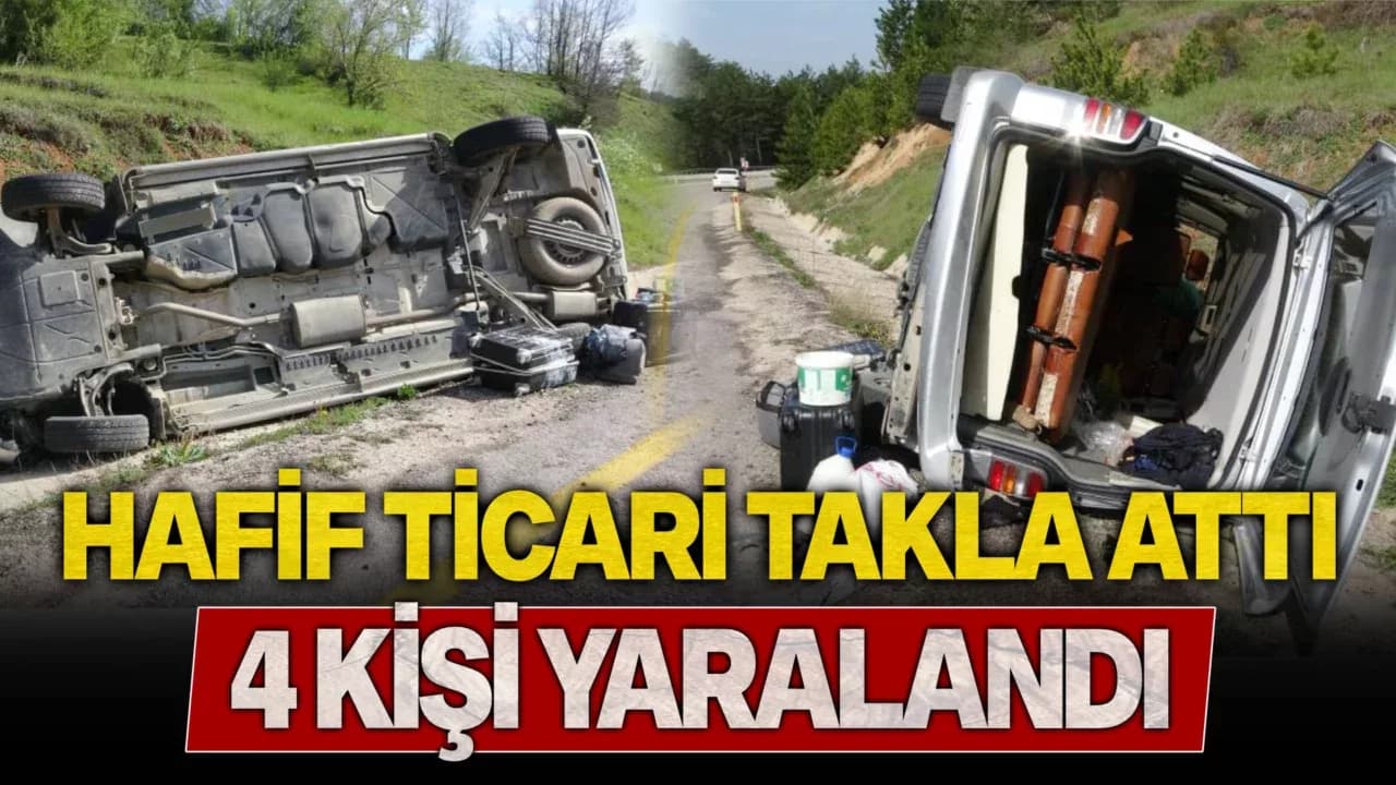 Kastamonu’da hafif ticari araç takla attı: 4 yaralı