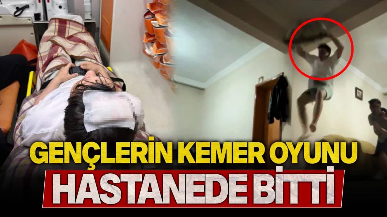 Gençlerin kemer oyunu hastanede bitti