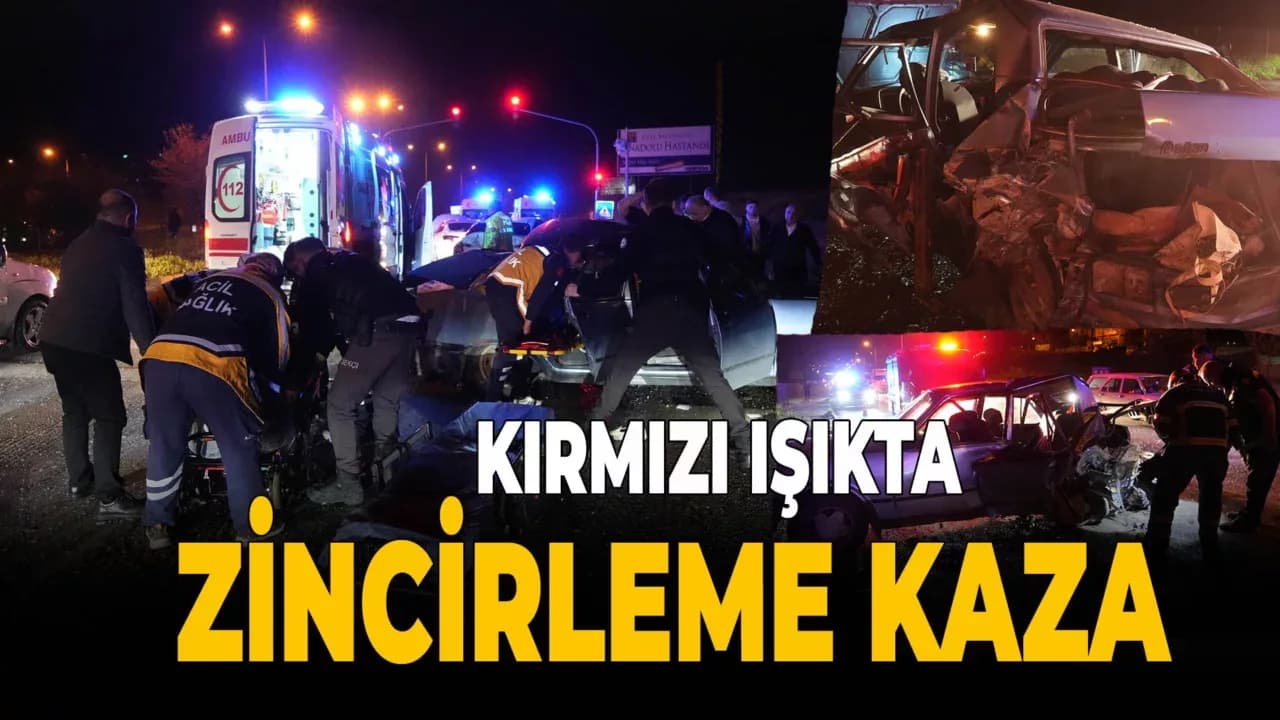 Kontrolden çıkan otomobil, kırmızı ışıkta bekleyen araçlara çarptı: 9 yaralı