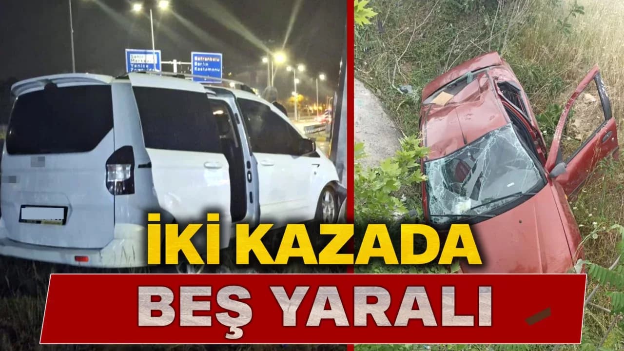 Karabük'te Trafik Kazalarında 5 Kişi Yaralandı