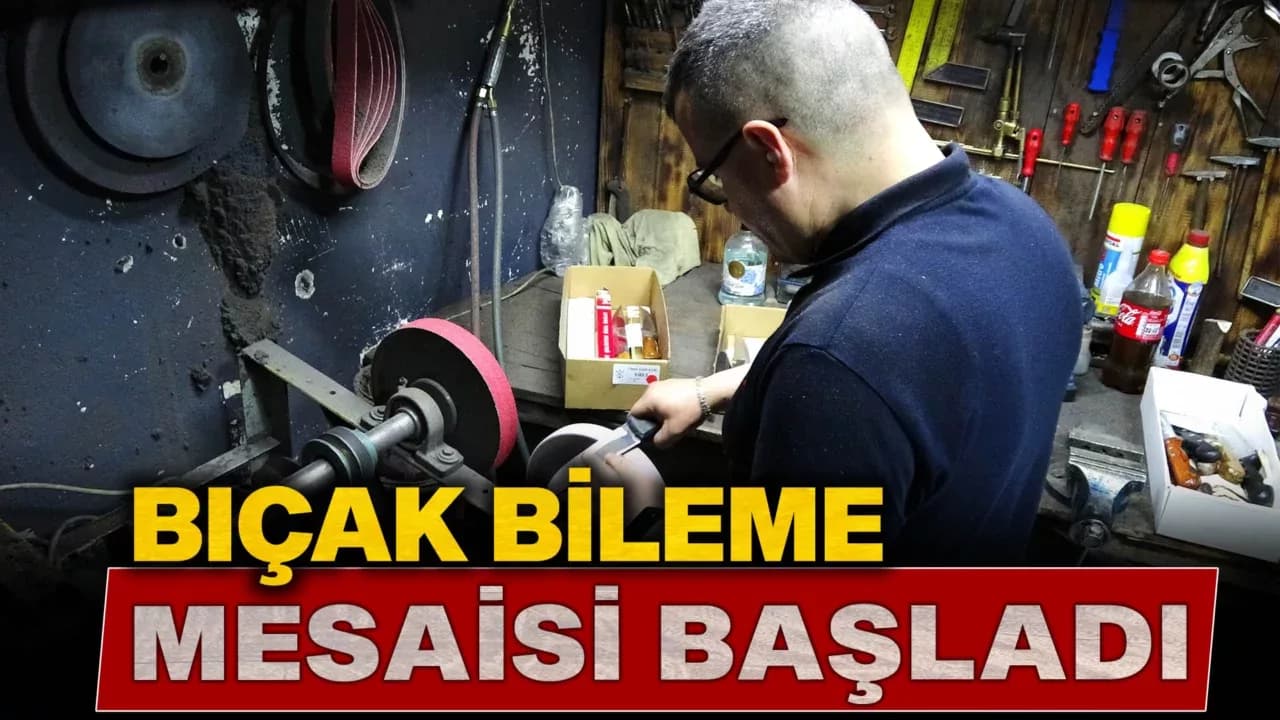 Karabük'te bıçak bileyicilerinin bayram mesaisi başladı