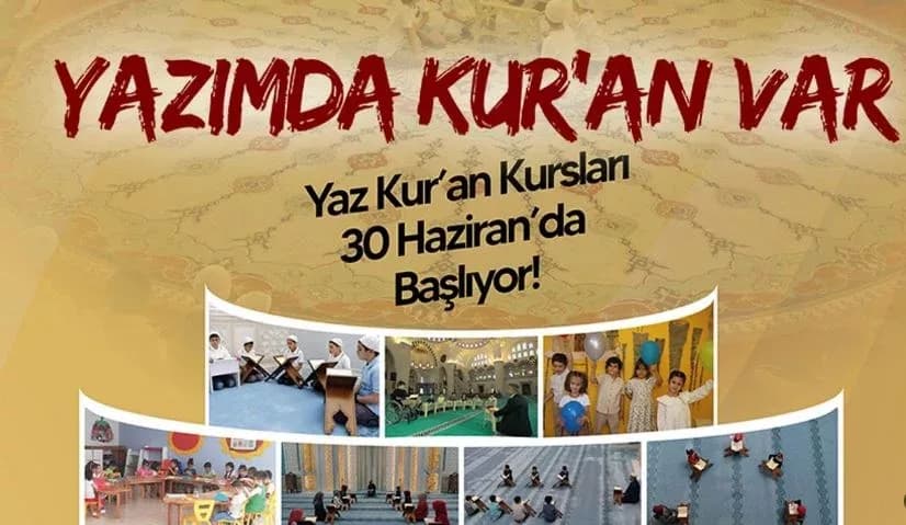 Yaz Kur’an Kursları 30 Haziran’da Başlıyor