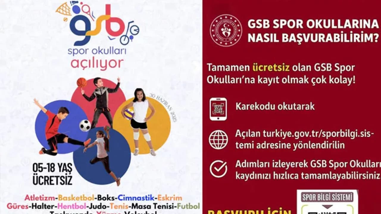 GSB Spor Okulları ve GSB Engelsiz Spor Okulları Açılıyor