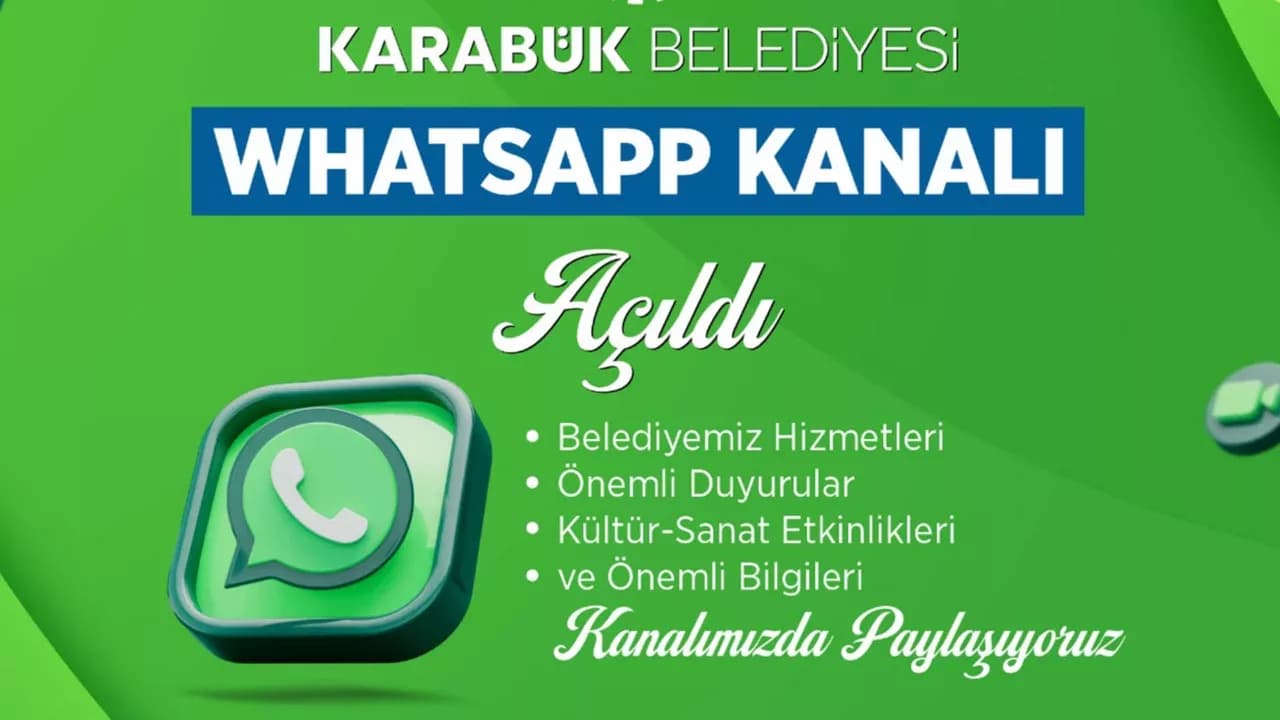 Karabük Belediyesi WhatsApp Kanalı Açıldı