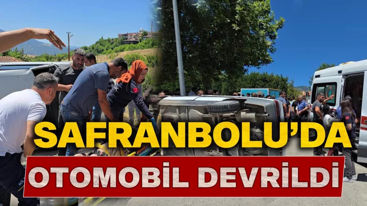 Devrilen otomobildeki 1 kişi yaralandı