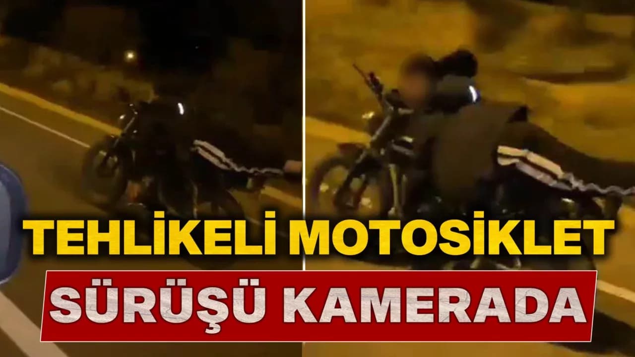 Yüzüstü yatarak motosiklet kullandı