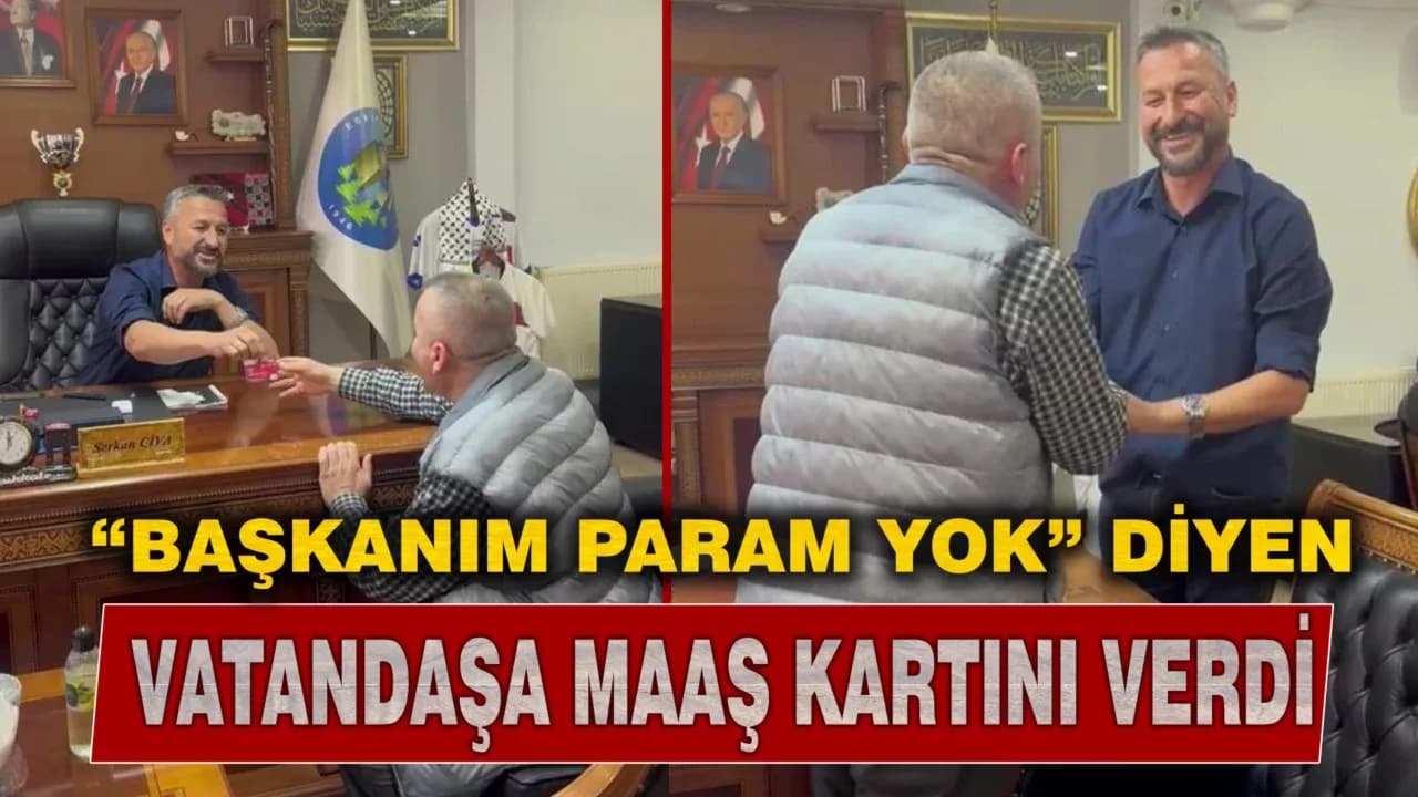 Belediye Başkanı maaş kartını vatandaşa verdi