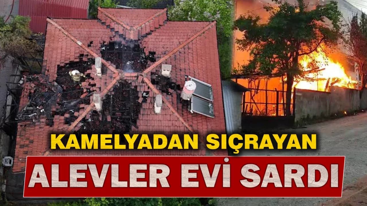 Karabük'te kamelyada çıkan yangın eve sıçradı