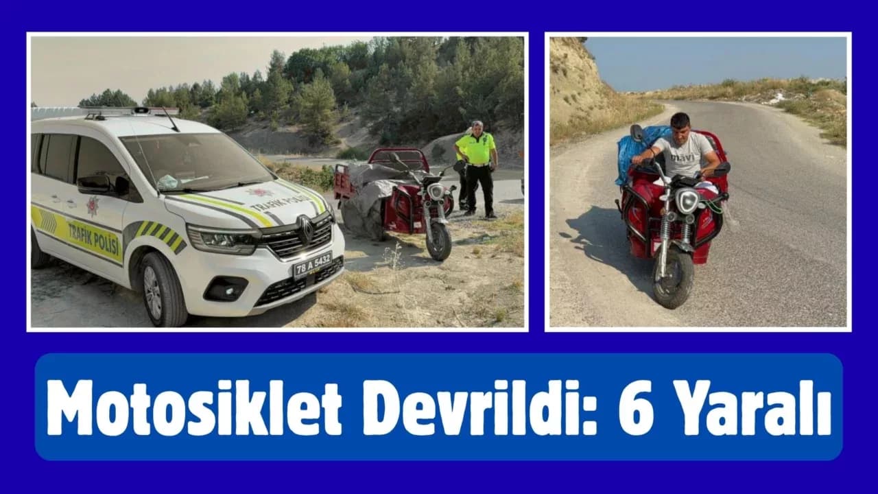 Karabük'te 3 tekerlekli motosiklet devrildi: 6 kişi yaralandı
