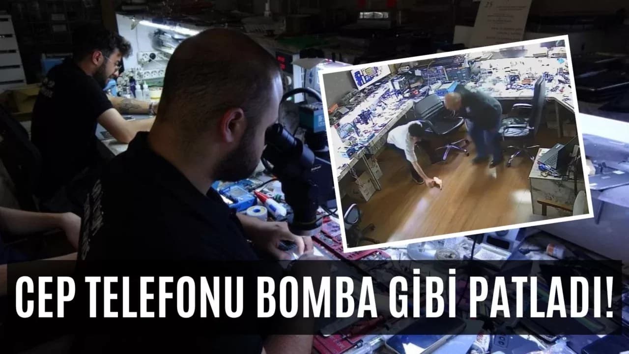 Tamir için servise getirilen telefon bomba gibi patladı