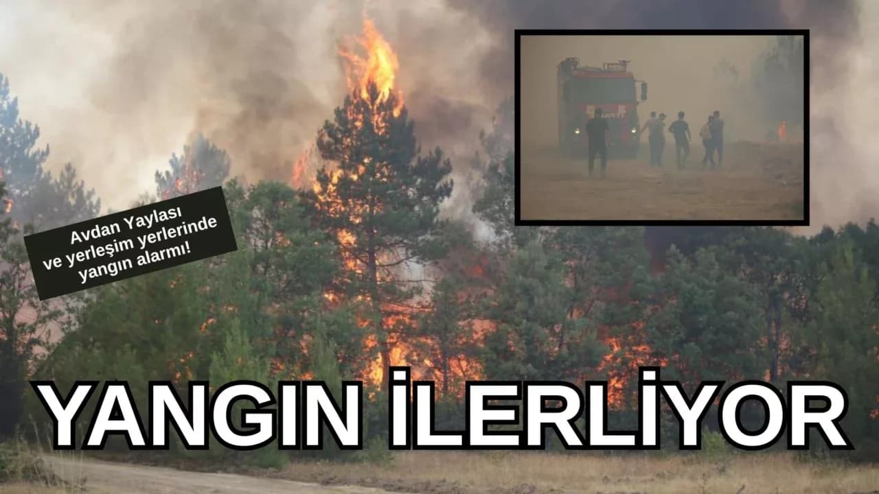 Şiddetli rüzgar alevleri yerleşim yerine yaklaştırmaya devam ediyor
