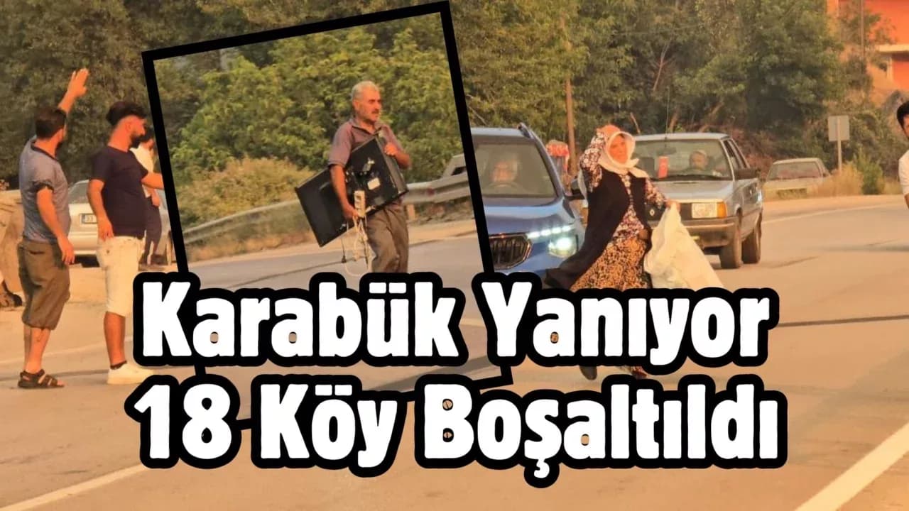 Karabük'te alevler karayoluna doğru ilerliyor