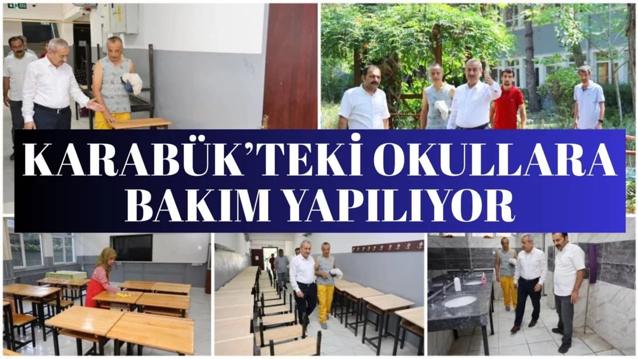 Karabük'teki Okullarda Bakım Onarım Çalışmaları Sürüyor