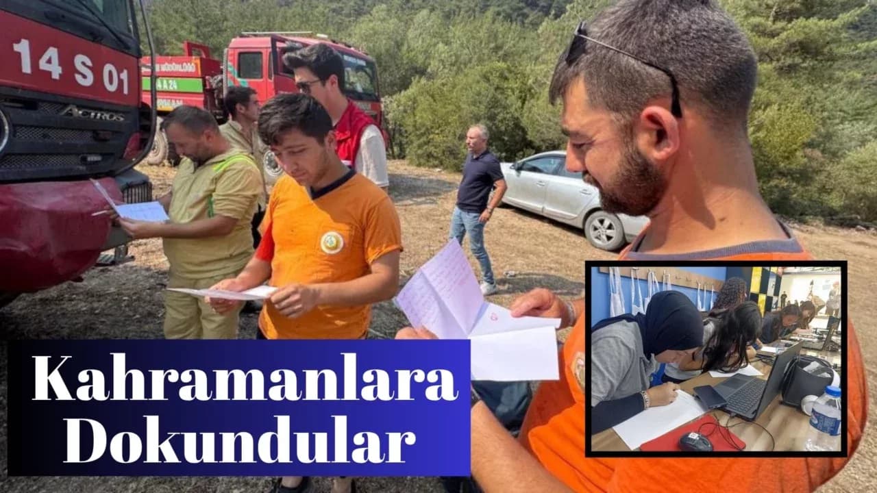 Genç yüreklerden alevlerle savaşanlara vefa örneği