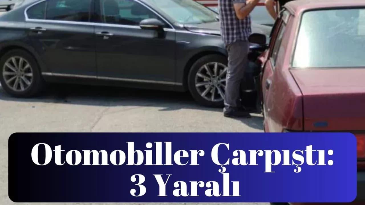 Karabük'te iki otomobilin çarpıştığı kaza kamerada: 3 yaralı