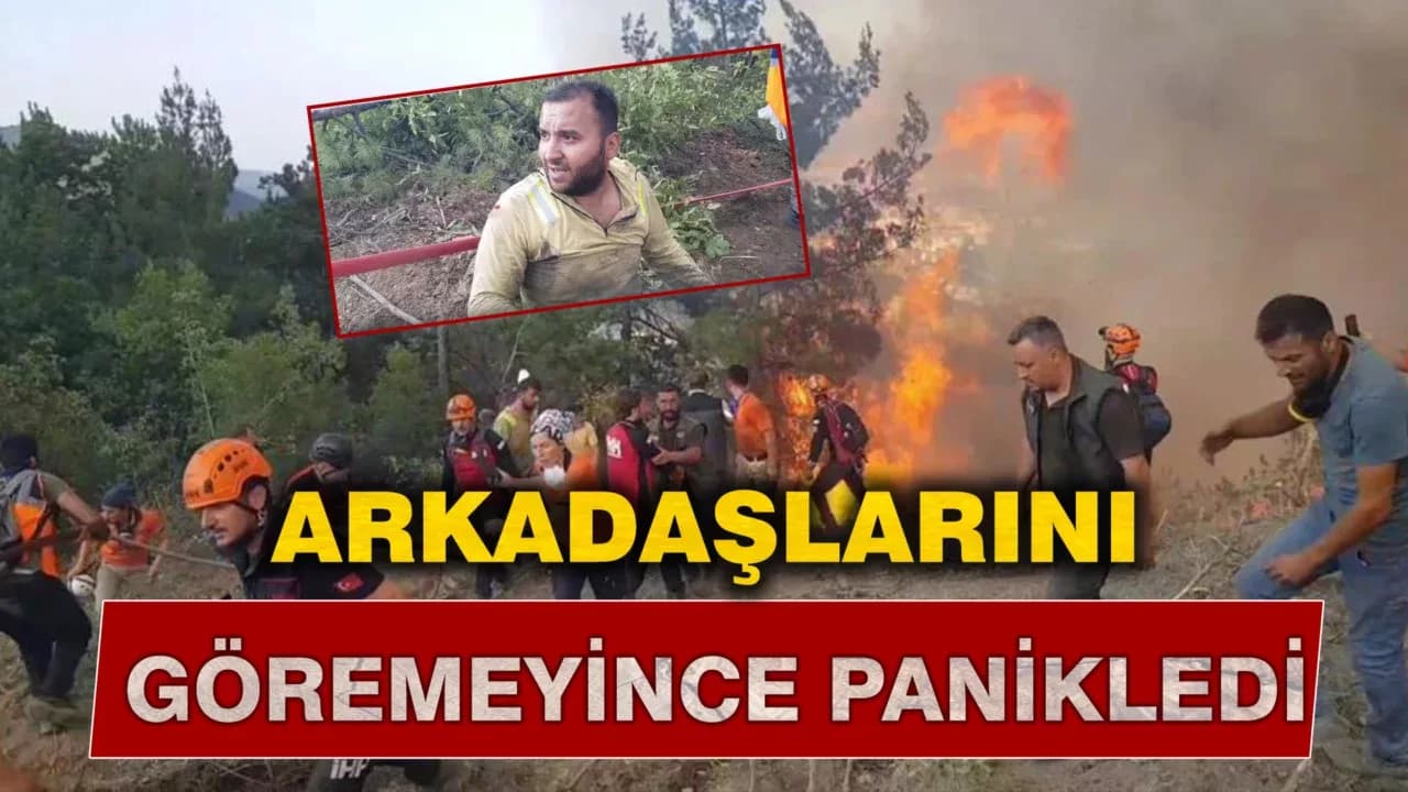 Alevlerin arasında kalmaktan kurtulan işçi, arkadaşlarını göremeyince büyük panik yaşadı