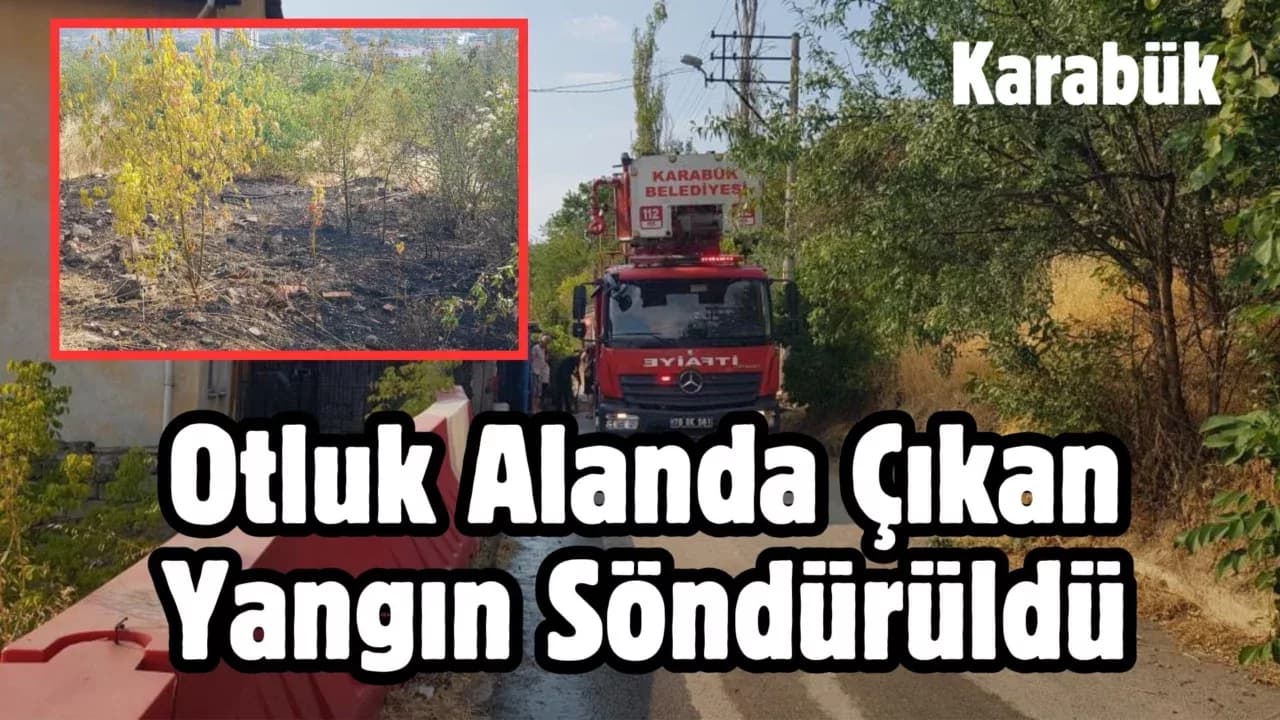 Otluk alanda çıkan yangın evlere sıçramadan söndürüldü