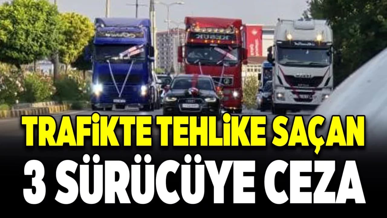 Karabük’te düğün konvoyundaki 3 sürücüye 8 bin 487 lira ceza