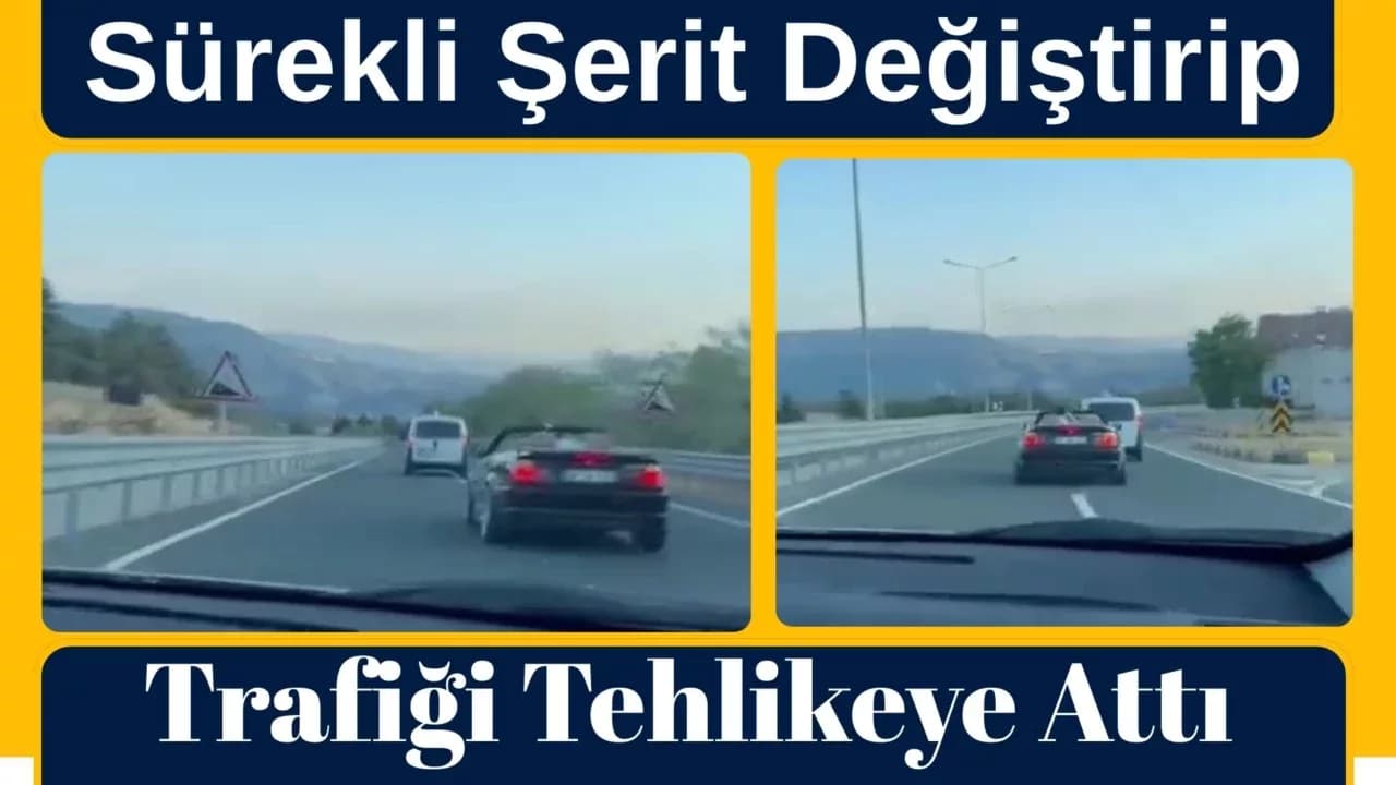 Karabük'te sürekli şerit değiştirip trafiği tehlikeye attılar