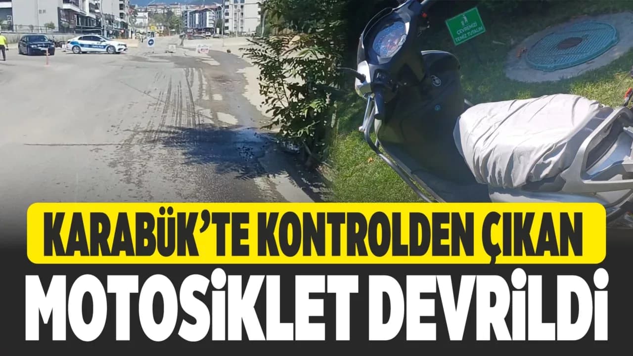 Karabük'te devrilen motosikletin sürücüsü yaralandı