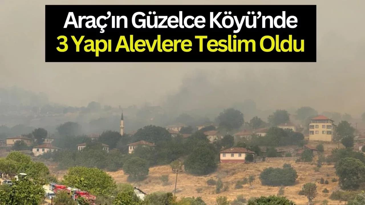 Orman yangınının sıçradığı köyde 3 yapı alevlere teslim oldu