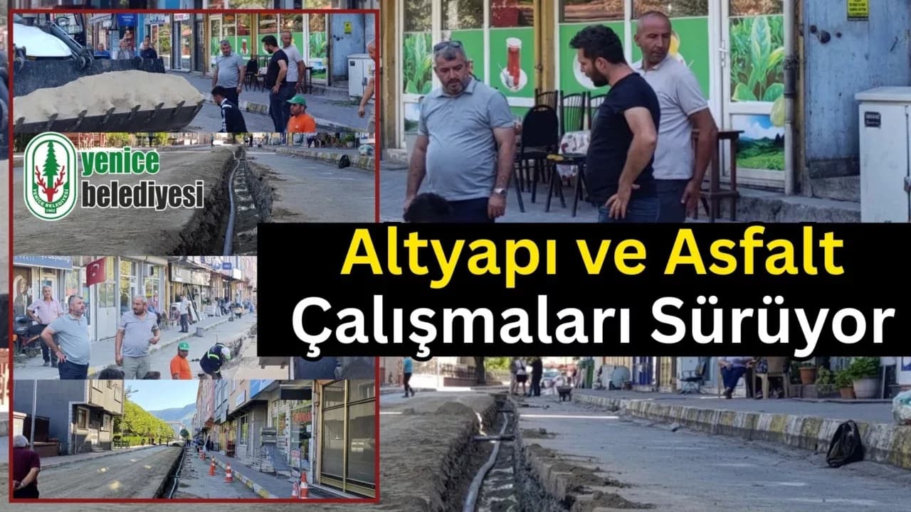 Yenice'de Altyapı ve Asfalt Çalışmaları Sürüyor
