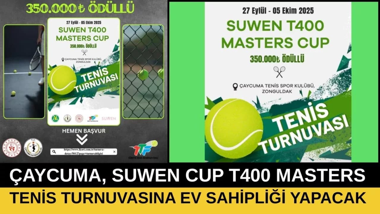 Çaycuma, Suwen Cup T400 Masters Tenis Turnuvasına ev sahipliği yapacak