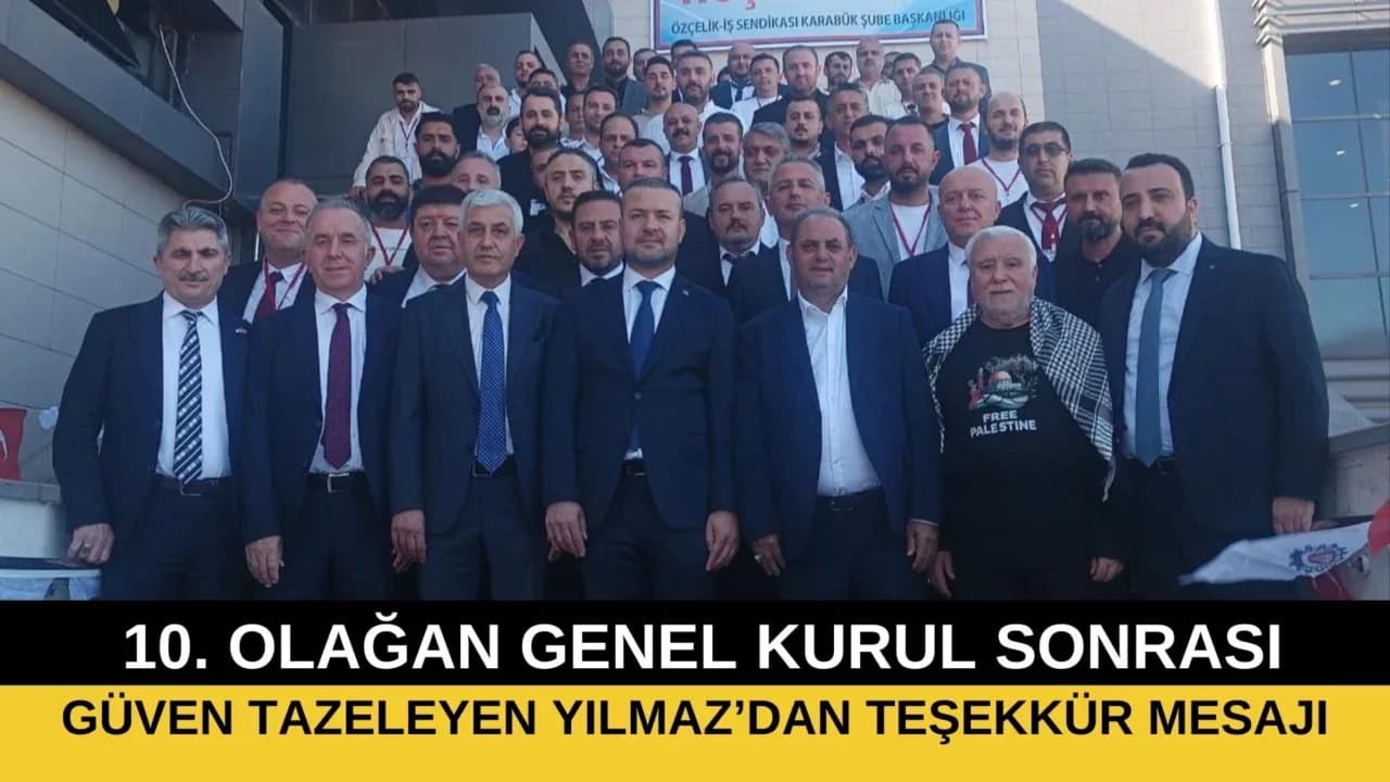 Genel Kurul'da Güven Tazeleyen Karabük Şube Başkanı Kenan Yılmaz Teşekkür Etti