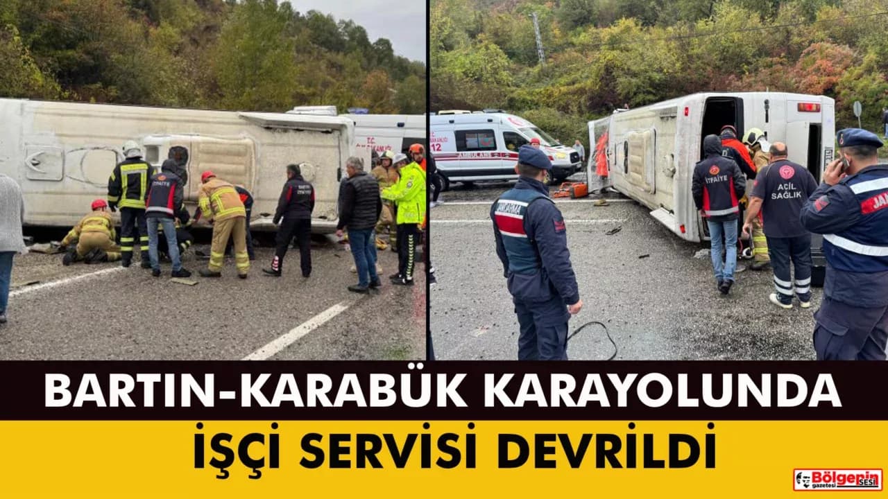 Bartın'da işçi servisi devrildi: 1 ölü, 19 yaralı
