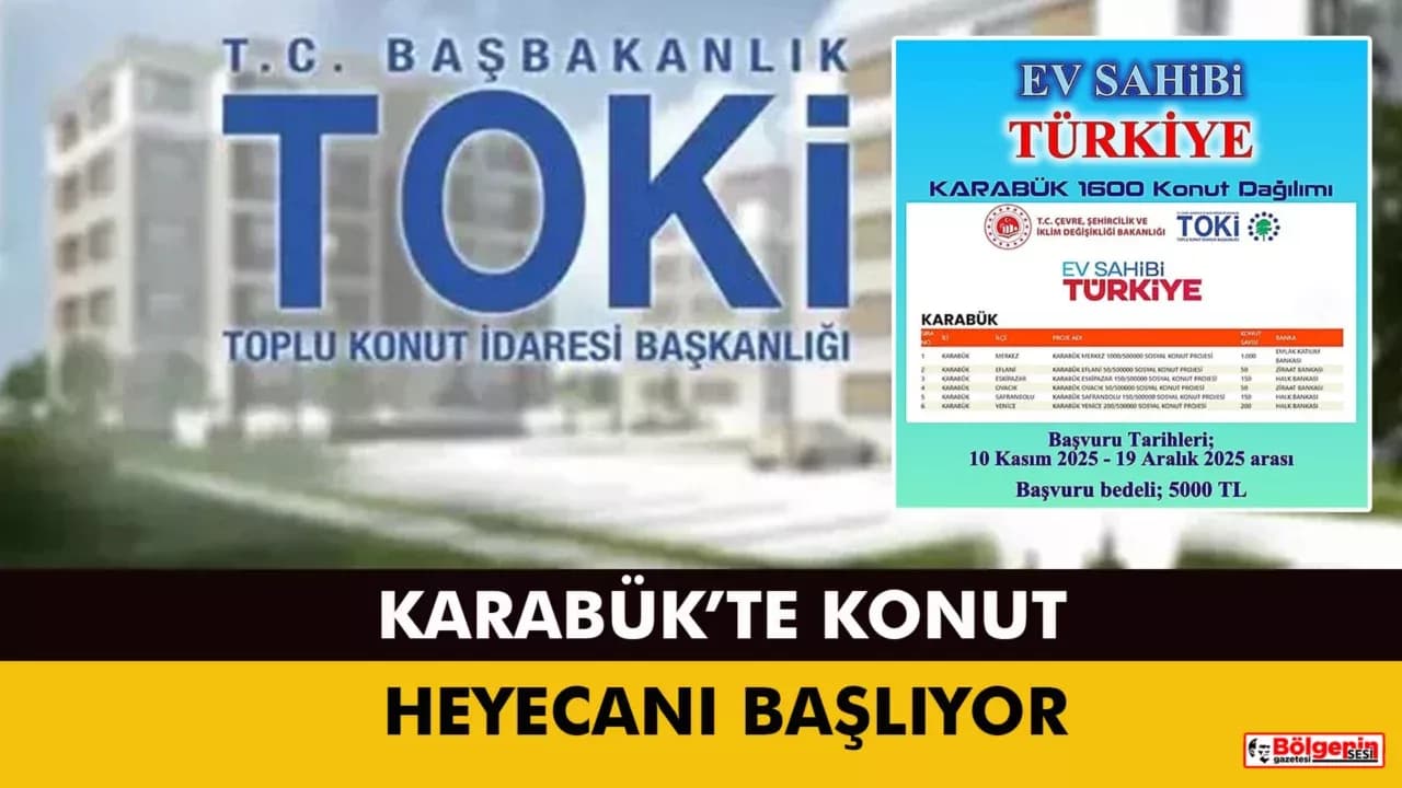 Karabük’te Sosyal Konut Başvuruları Başlıyor