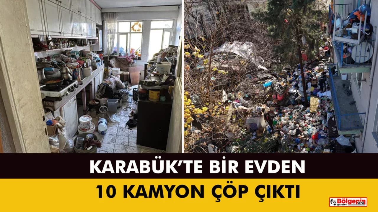 Karabük'te bir ev ve bahçesi tonlarca çöple kaplandı