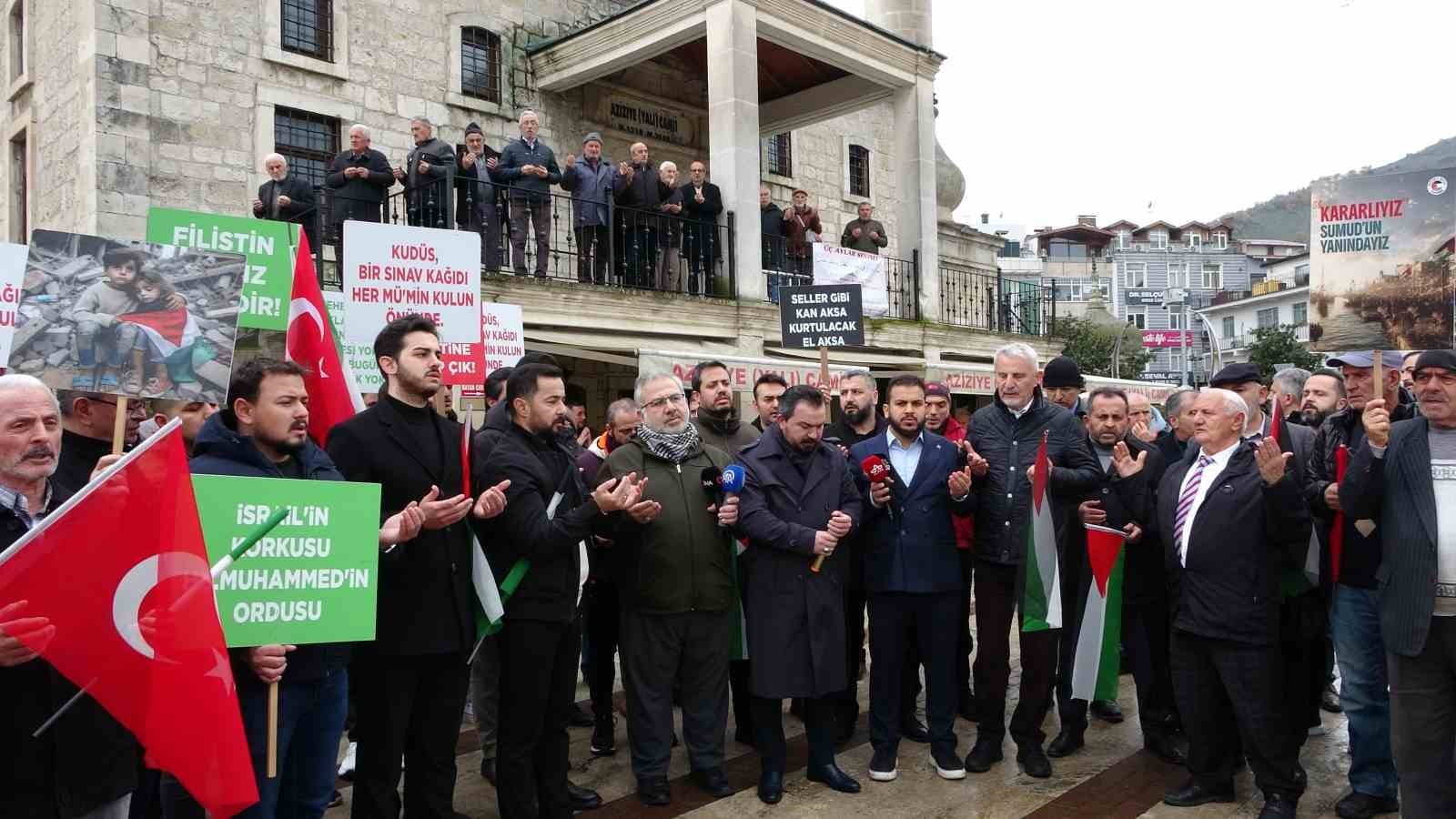 Ordu’da Filistin’e destek, İsrail’e tepki