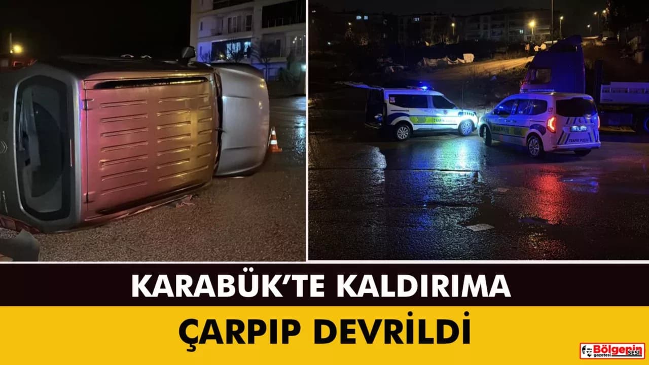 Kaldırıma çarpıp devrildi: 1 yaralı