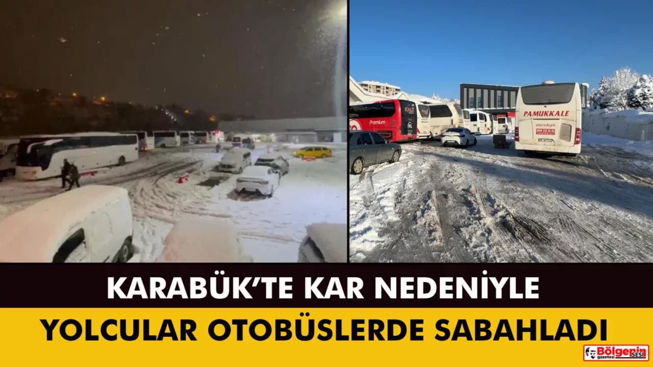 Kar yağışı ve kazalar nedeniyle trafik kapatıldı yolcular otobüslerde sabahladı
