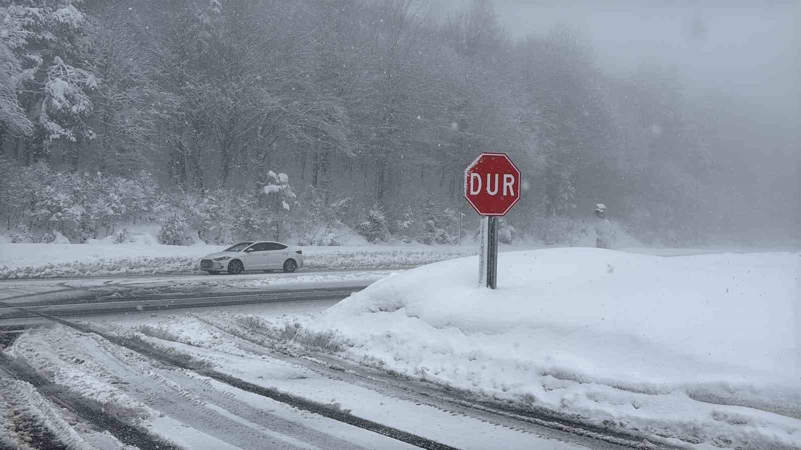 Bolu Dağı’nda kar yağışı yeniden başladı