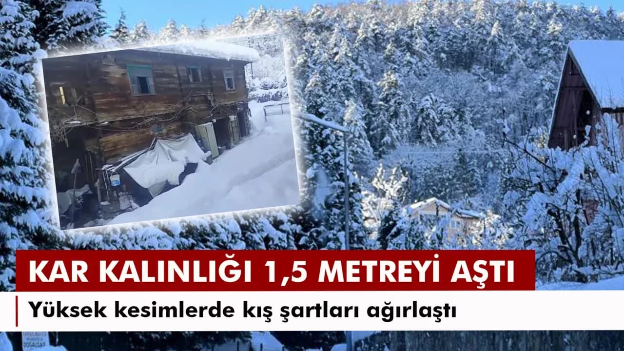 Karabük'te köylerde kar kalınlığı 1,5 metreyi aştı