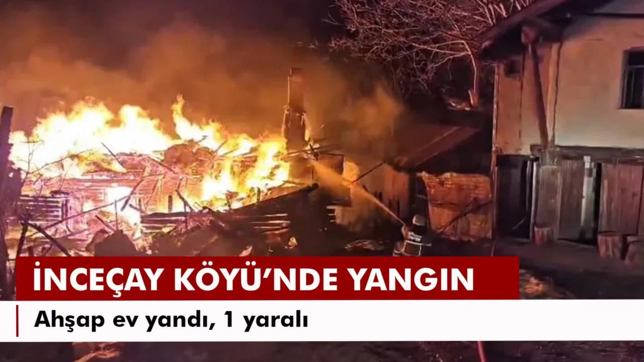 İki katlı ahşap ev alevlere teslim oldu: 1 yaralı