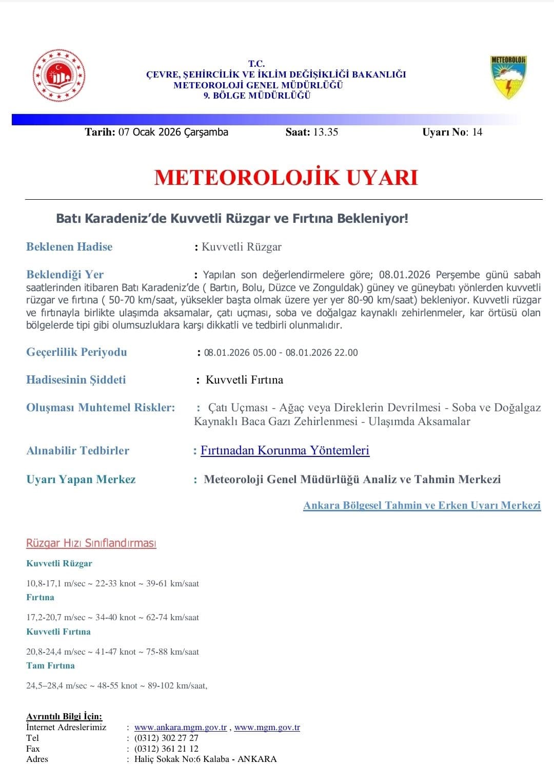 Meteoroloji’den Batı Karadeniz’e kuvvetli fırtına uyarısı
