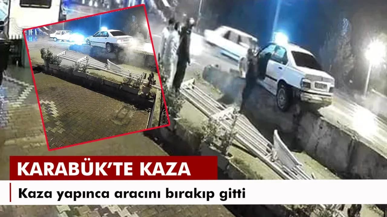 Kaza yapınca aracını bırakıp gitti, o anlar kameraya yansıdı