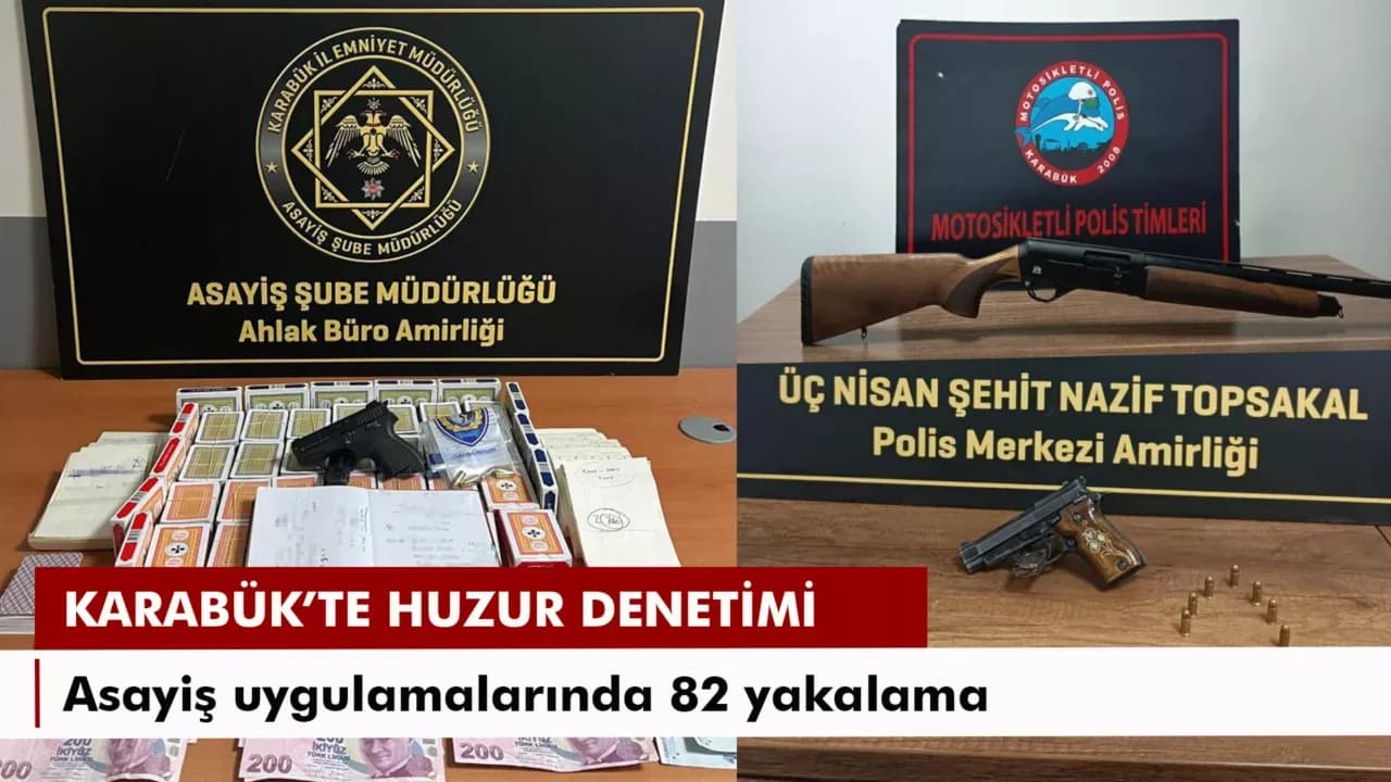 Karabük'te 16 günlük asayiş uygulamasında 82 aranan şahıs yakalandı